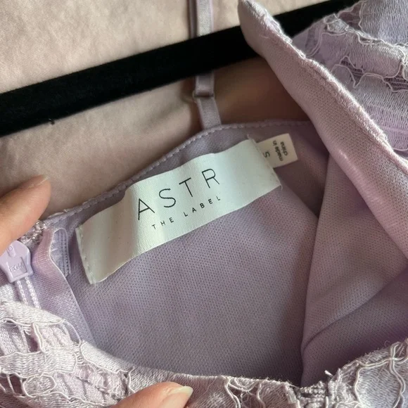 NWT astr the label floral lace lilac purple sheath dress lattice inset - Picture 3 of 5